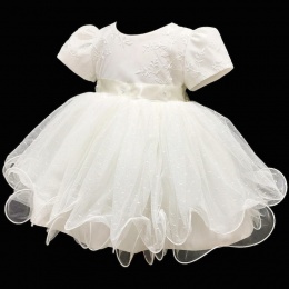 Baby Girls Ivory Embroidered Tulle Dress